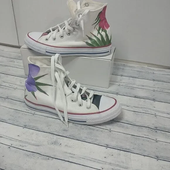 Women's Converse All Star Chuck Taylor Floral Designer Size 7 - Picture 2 of 9